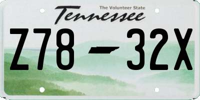 TN license plate Z7832X