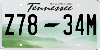 TN license plate Z7834M
