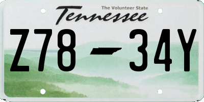 TN license plate Z7834Y