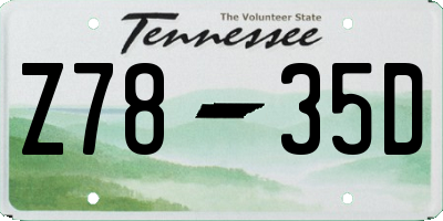 TN license plate Z7835D