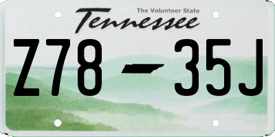 TN license plate Z7835J