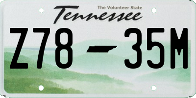 TN license plate Z7835M