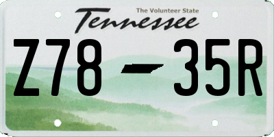 TN license plate Z7835R
