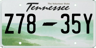 TN license plate Z7835Y