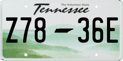 TN license plate Z7836E