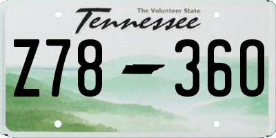 TN license plate Z7836O