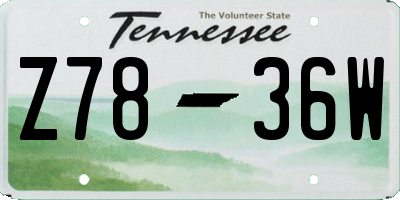 TN license plate Z7836W