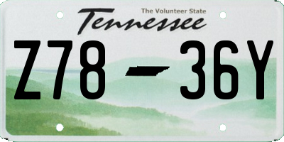 TN license plate Z7836Y