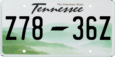 TN license plate Z7836Z