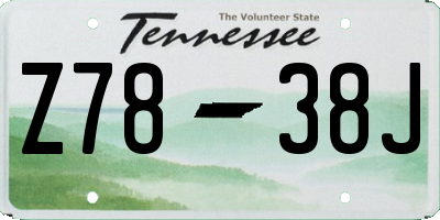 TN license plate Z7838J