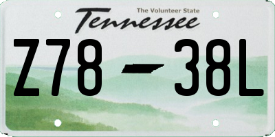 TN license plate Z7838L