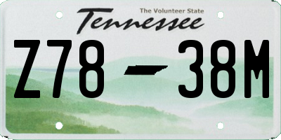 TN license plate Z7838M