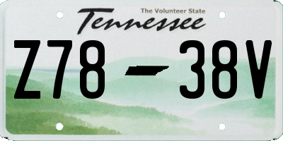 TN license plate Z7838V