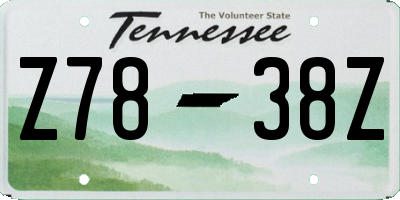 TN license plate Z7838Z
