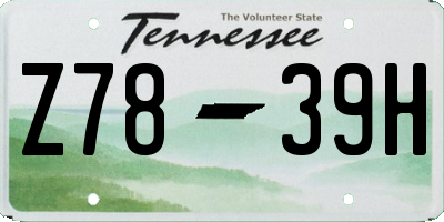 TN license plate Z7839H