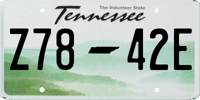 TN license plate Z7842E