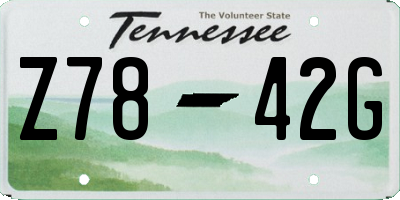 TN license plate Z7842G