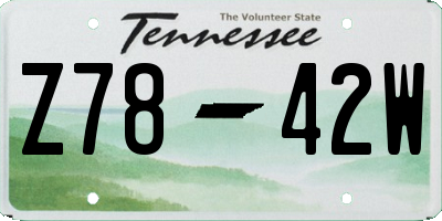 TN license plate Z7842W