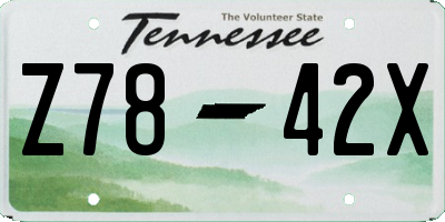 TN license plate Z7842X