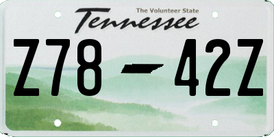TN license plate Z7842Z