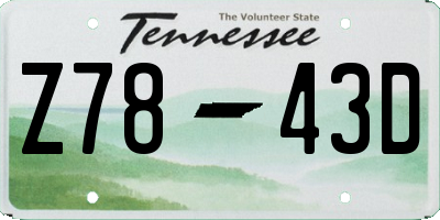 TN license plate Z7843D