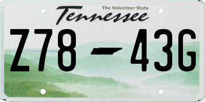 TN license plate Z7843G