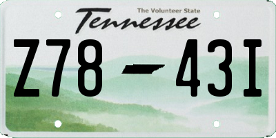 TN license plate Z7843I