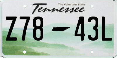 TN license plate Z7843L
