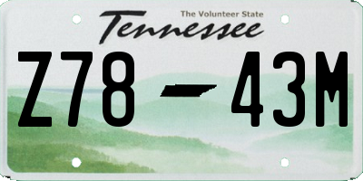 TN license plate Z7843M