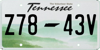 TN license plate Z7843V