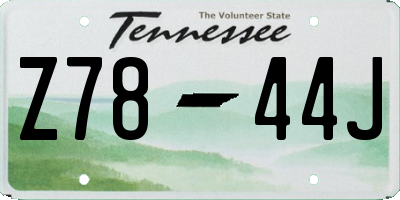 TN license plate Z7844J
