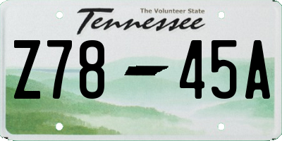 TN license plate Z7845A