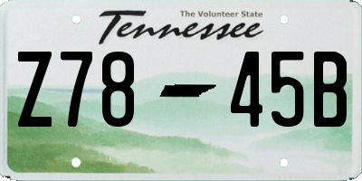 TN license plate Z7845B