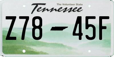 TN license plate Z7845F