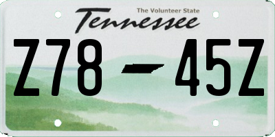 TN license plate Z7845Z