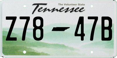 TN license plate Z7847B