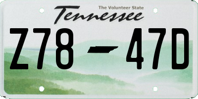 TN license plate Z7847D