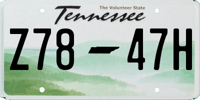 TN license plate Z7847H