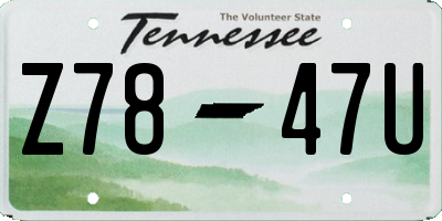 TN license plate Z7847U
