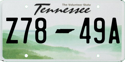 TN license plate Z7849A