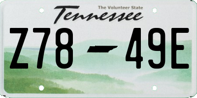 TN license plate Z7849E