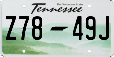 TN license plate Z7849J