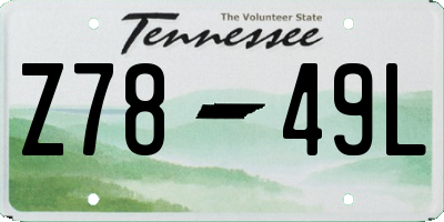 TN license plate Z7849L