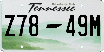 TN license plate Z7849M