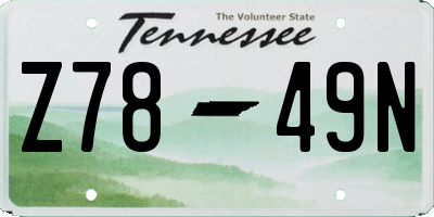 TN license plate Z7849N