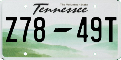 TN license plate Z7849T