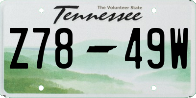 TN license plate Z7849W