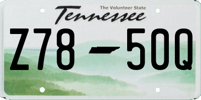 TN license plate Z7850Q