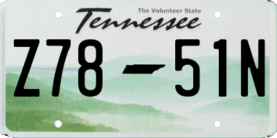 TN license plate Z7851N