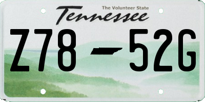TN license plate Z7852G